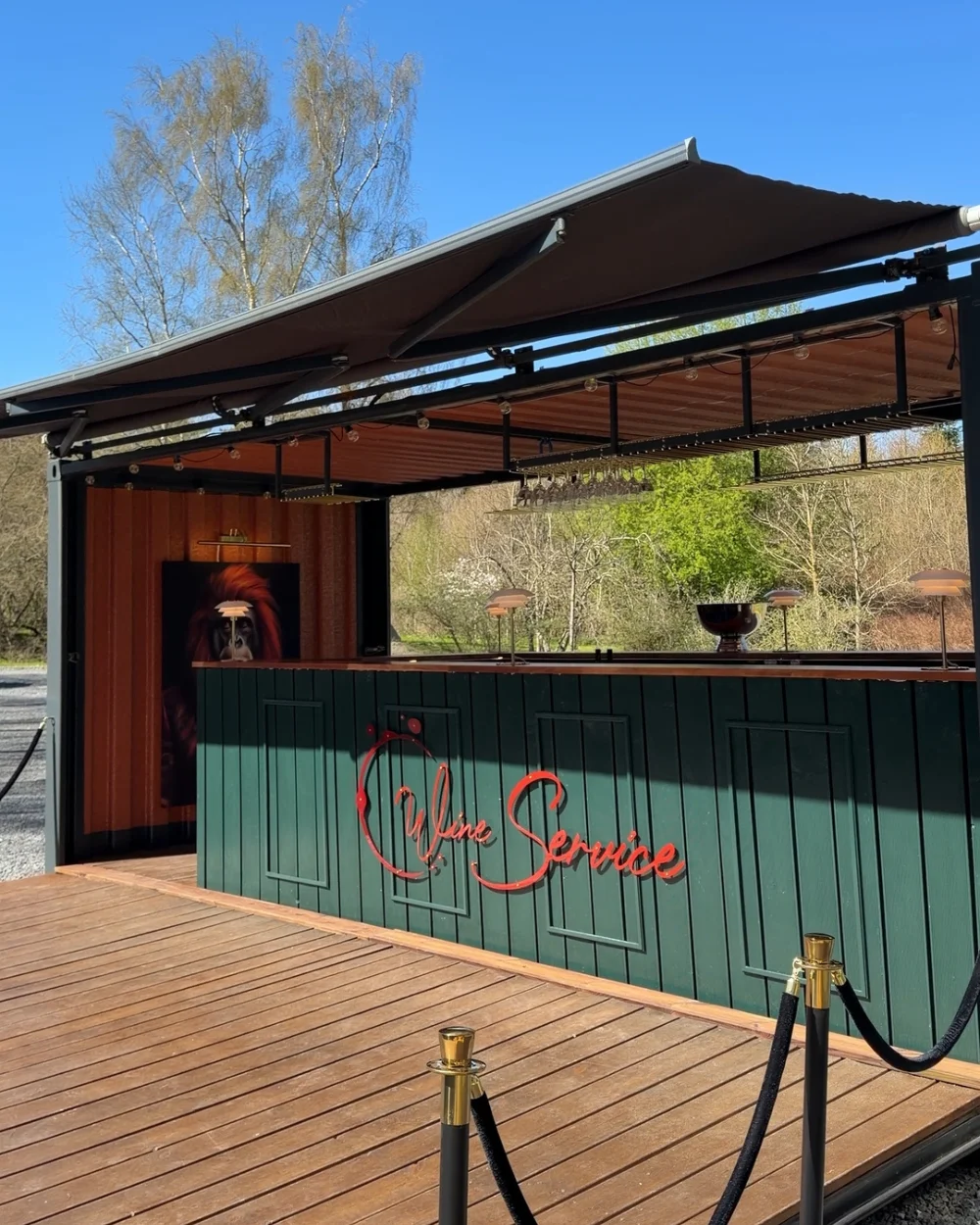 Wine Services mobile vinbar set udefra